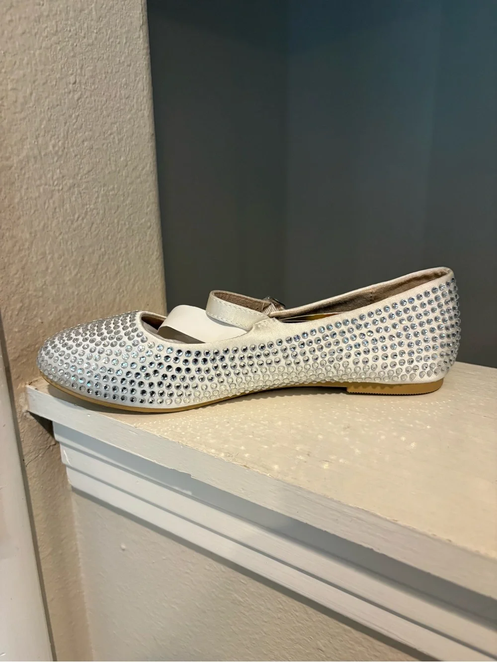 Kids' Nell Rhinestone Mary Jane Flats Off-White - art class Youth Sizes